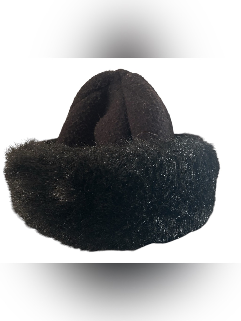 Cozy Black Faux Fur Cuff winter hat